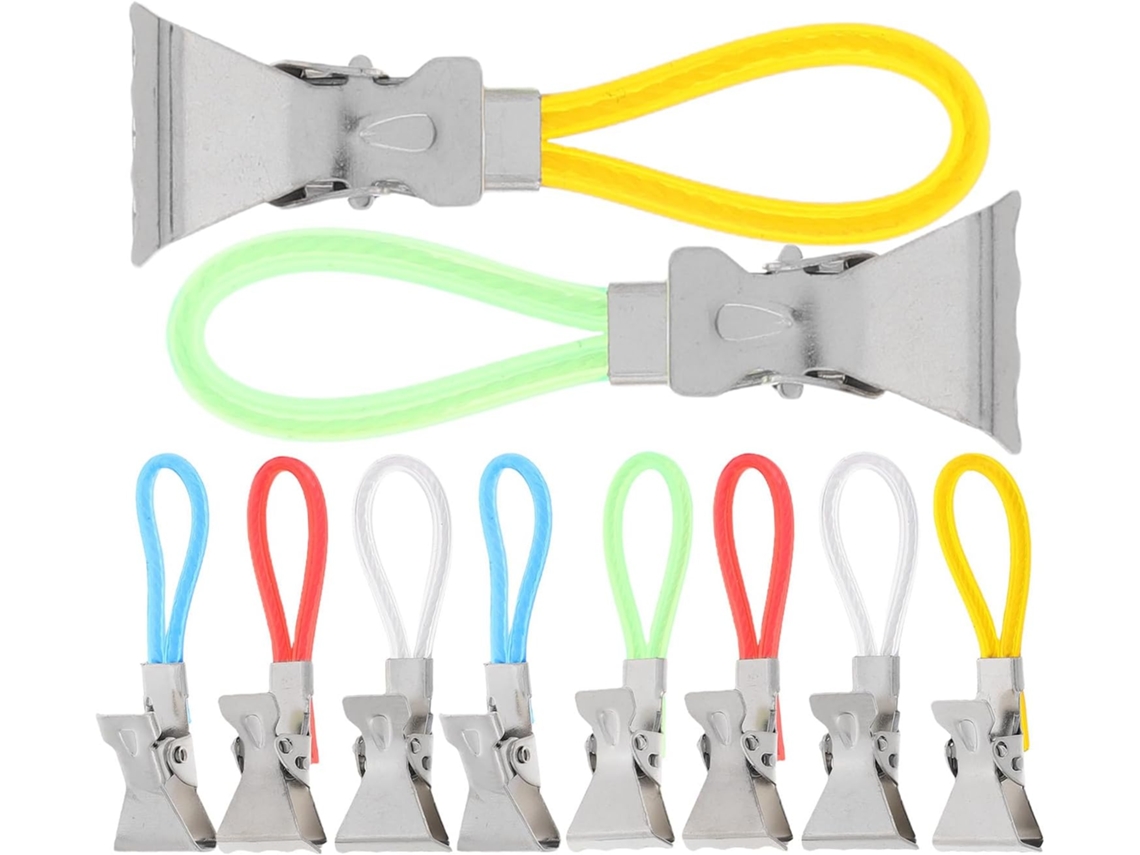 Conjunto de 10 Prendedores Metal para Toalhas com Alça Pendurar. Pequenos e Universais, Ideais CHABERLU