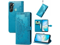 Capa De Celular Em Couro Com Estampa De Flor Mandala Para Infinix Hot 12 Pro