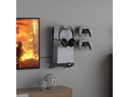 Suporte De Parede Fino Para Ps5, Suporte Resistente Em Abs Para Console Com Gancho Para Fone De Ouvido E Ganchos