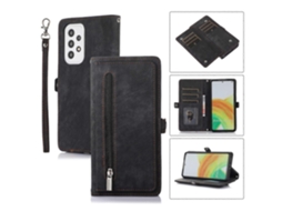 Capa De Couro Tipo Carteira Com Zíper E Compartimento Para Cartão Para Samsung Galaxy A33 5g
