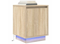 Vidaxl Mesa De Cabeceira Com Luzes Led 38x34x50 Cm Carvalho Sonoma