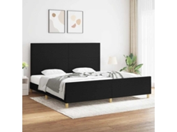 Vidaxl Estrutura De Cama Sem Colchão 200x200 Cm Tecido Preto