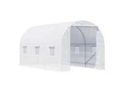 TÚNEL de estufa de 9m², 4,45l x 2w x 2h, estrutura reforçada, 6 janelas, branco S/MARCA