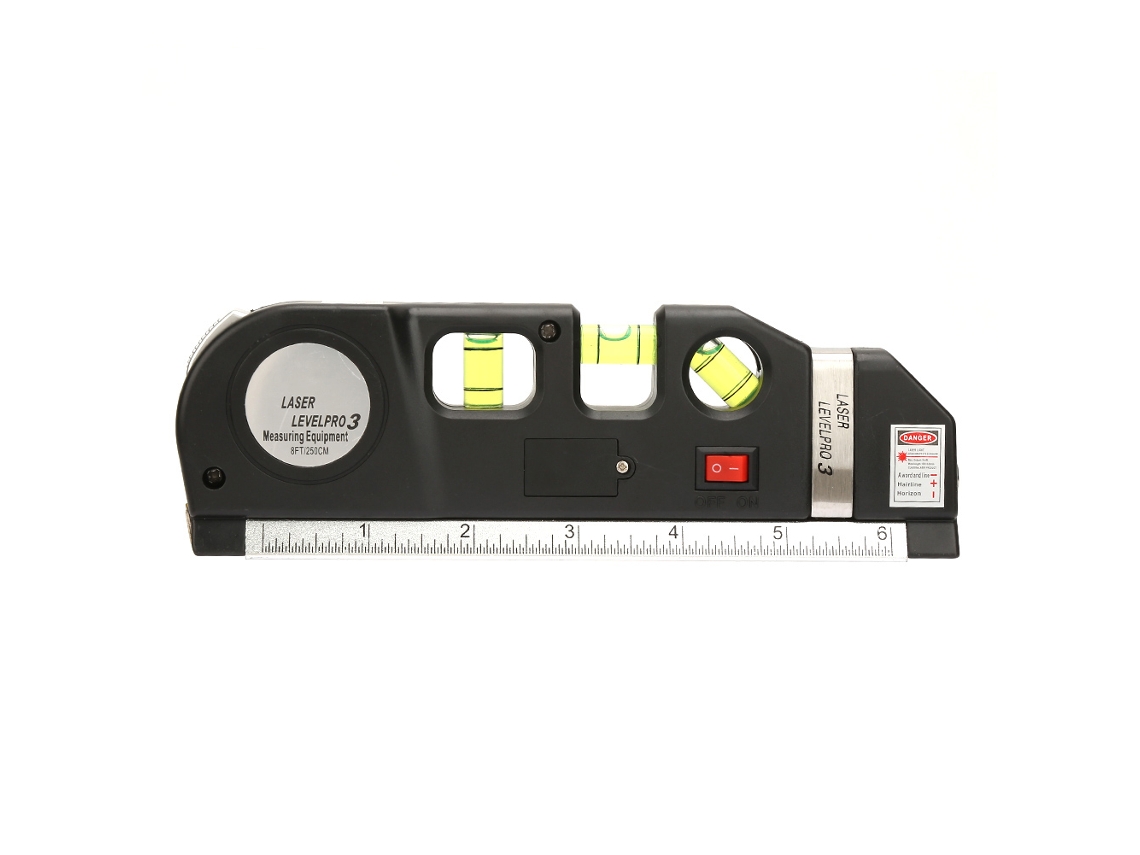 Nível A Laser Multiusos Com Medida Vertical E Horizontal Fita Métrica 0-15cm/0-6polegadas