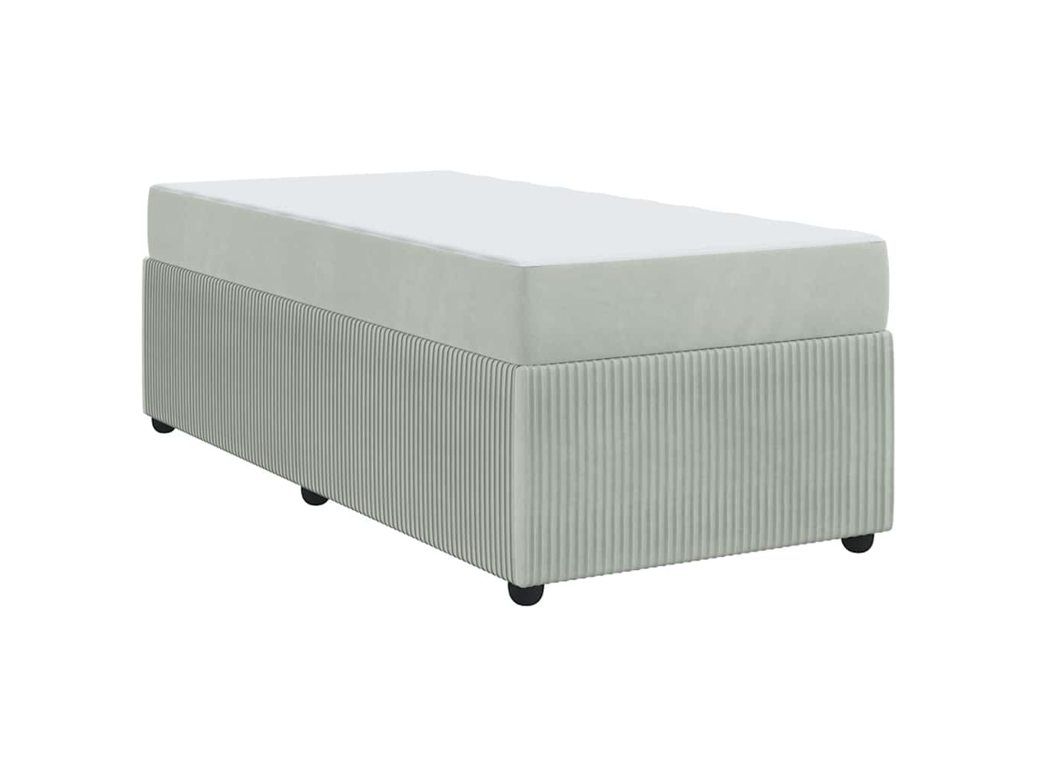 Conjunto 1 Cama Moderna Vidaxl Cinzento-claro Tecido (90 X 200 Cm)