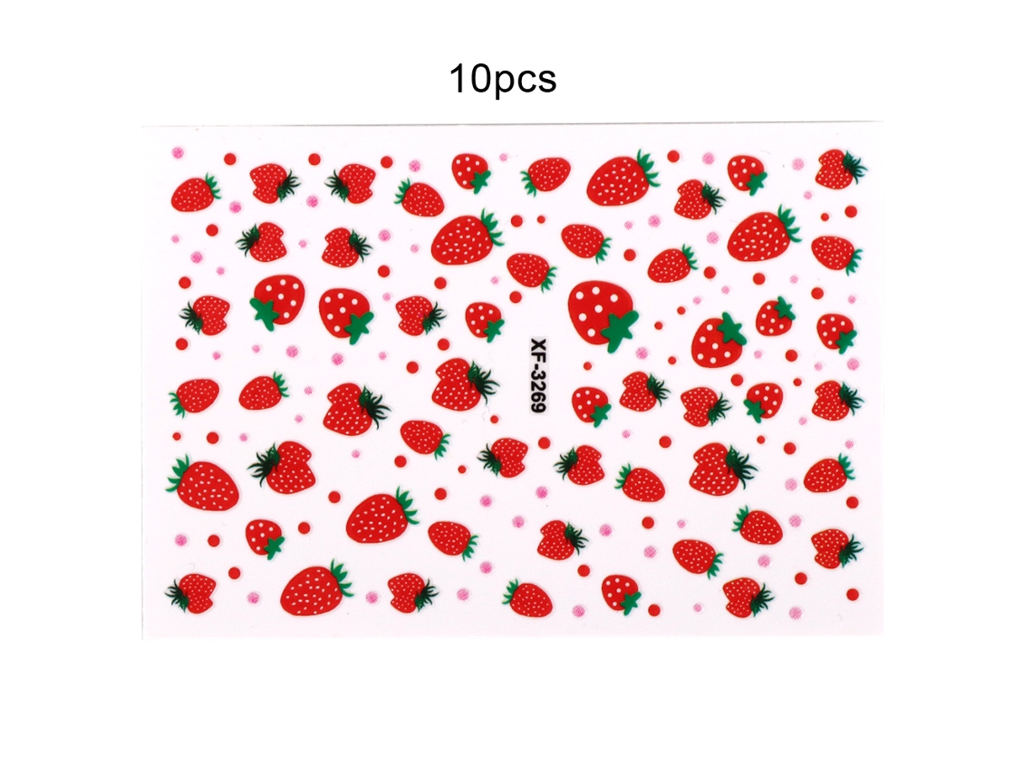 10pcs Adesivo 3d De Arte De Unha Decorativo Autoadesivo Diy Manicure Para Salão De Unhas Lar (xf3269)