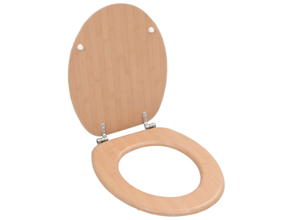 Vidaxl Assento De Sanita Com Tampa Mdf Design Bambu