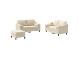 Sofa Set, Sofa Sets Vidaxl Creme Tecido (n/a)