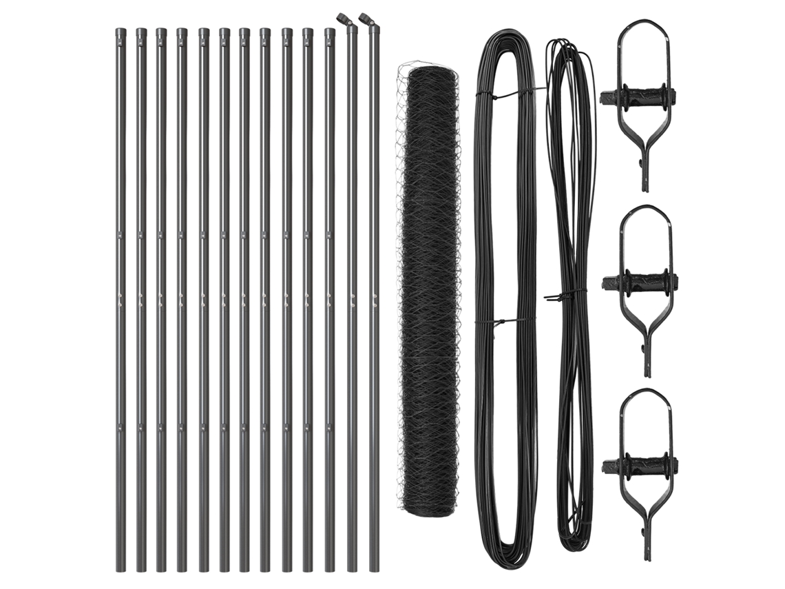 Conjunto 1 Cerca Para Jardim Vidaxl Cinzento Aço (25 X 1 M)