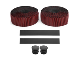 Fita de Guidão de Bicicleta Antiaderente Elástica Pu+eva para Ciclismo com Plugues Acessórios Preto Vermelho | S/MARCA