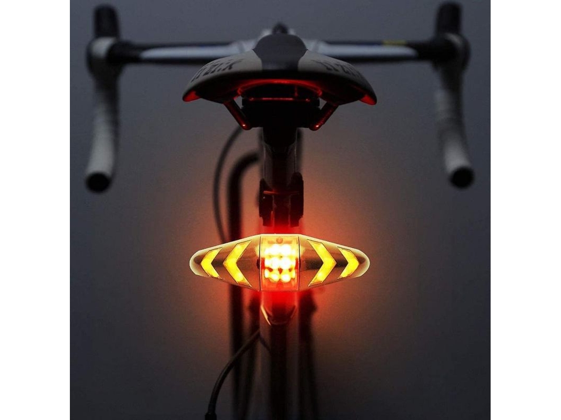 Luzes traseiras de bicicleta LINJOU LED com sinais de giro, recarregáveis, à prova d'água