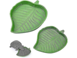 Conjunto de 2 Comedouros e Bebedouros em Formato de Folha para Répteis, Ideais para Tartarugas e Cobras do milho AQUAFORGE
