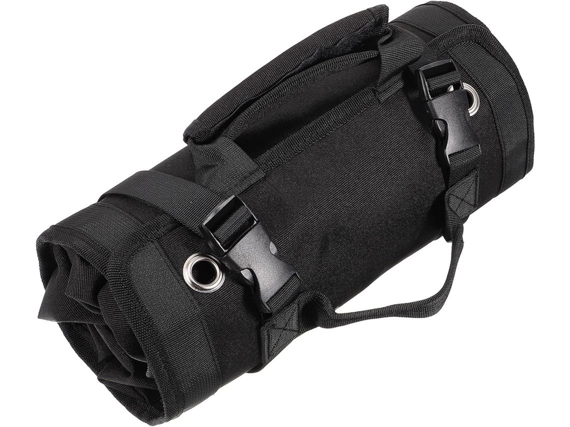 Bolsa para ferramentas enrolada em tecido Oxford leve para fácil acesso e armazenamento, ideal para eletricistas e