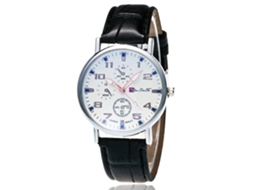 Reloj De Pulsera Analógico De Cuarzo Con Correa De Pu Para Hombres Moda (negro)