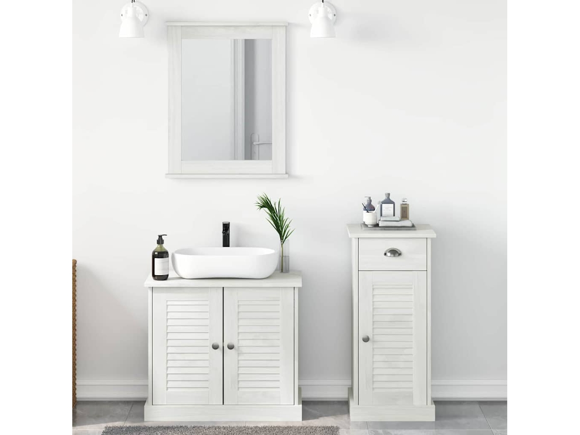 Vidaxl Conjunto De Móveis Para Banheiro 3 Unid. Branco Antigo