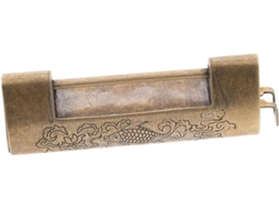 Cadeado Antigo De Latão, Estilo Chinês, Para Mala, Caixa De Joias E Outros Itens. Gokoco