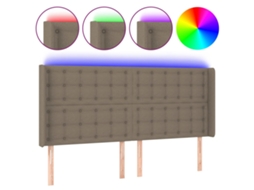 Cabeceira Cama com Led Tecido Cinza acastanhado MAISON EXCLUSIVE (183x16x118 cm)