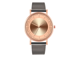 Reloj De Moda Para Parejas Con Correa De Malla Dial Redondo Cuarzo 8