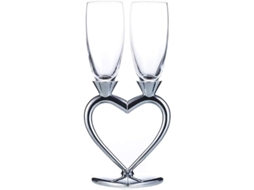 Conjunto De 2 Copas De Champán Creativas Corazón Para Bodas Regalos De Bodas Plata