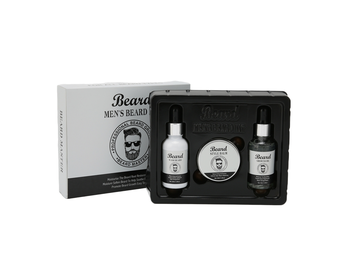 Kit De Cuidado Com Barba Umectante E Brilho Para Homens