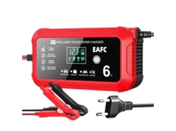 Eafc Carregador De Bateria Inteligente 12v 6a, Para Baterias De Chumbo-ácido Agm/gel, Carros E Motocicletas