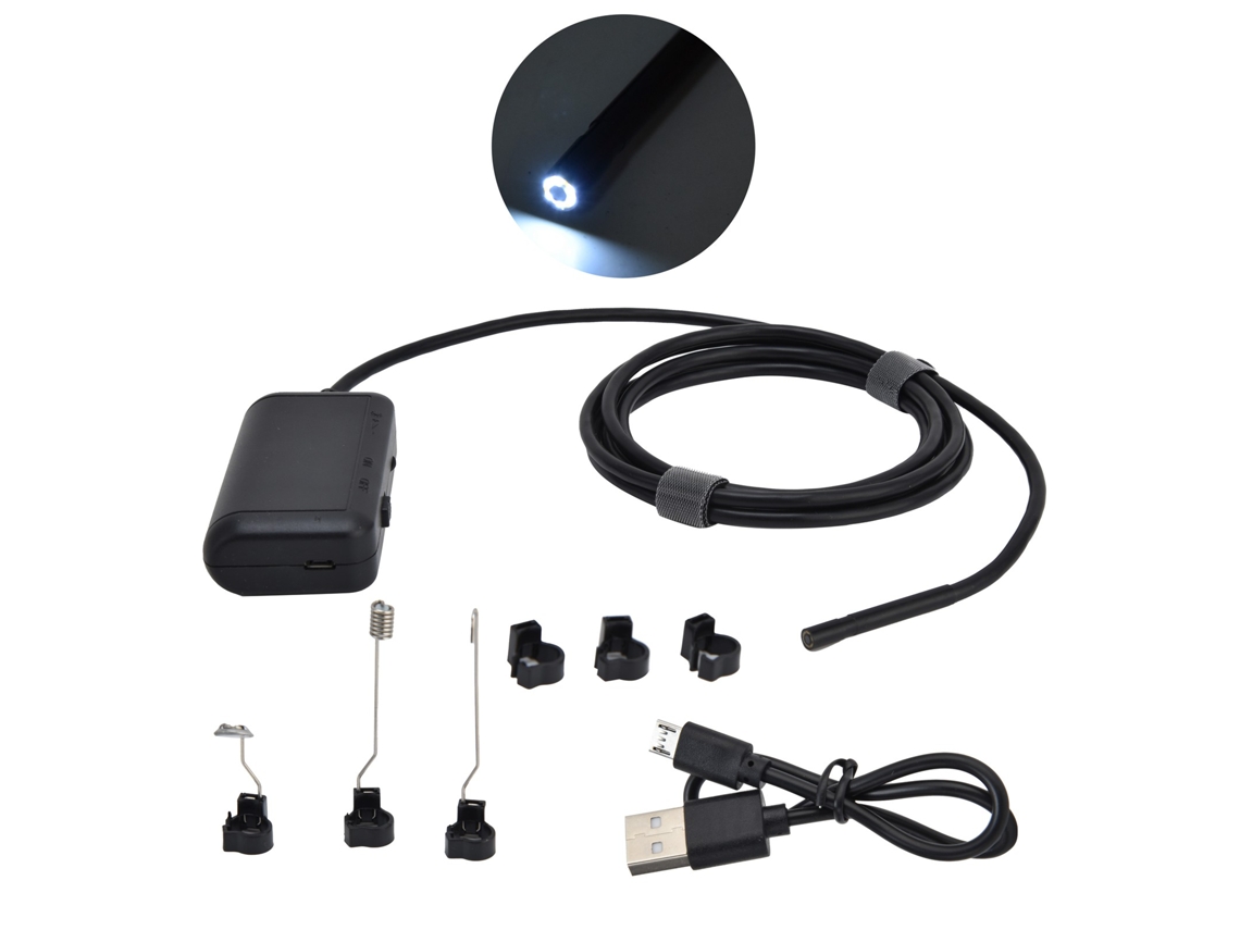 Endoscópio WiFi 5.5mm câmera de inspeção com 6 LEDs IP67 impermeável bore scope para indústria | S/MARCA