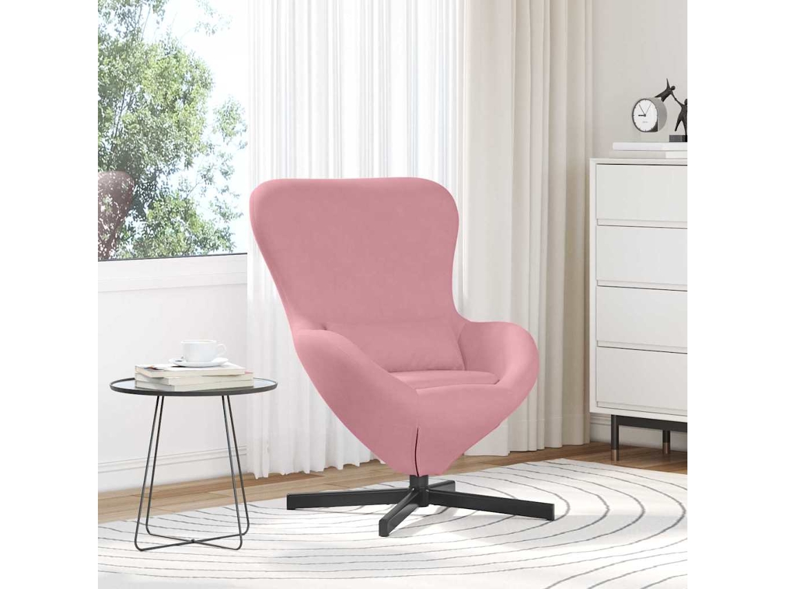 Vidaxl Cadeira Ovo Rosa 63 X 73 X 90 Cm Veludo