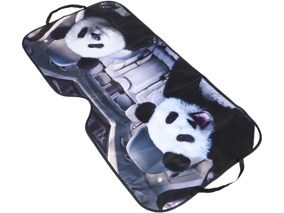 Protetor solar de alumínio para para-brisa de carro com estampa de panda