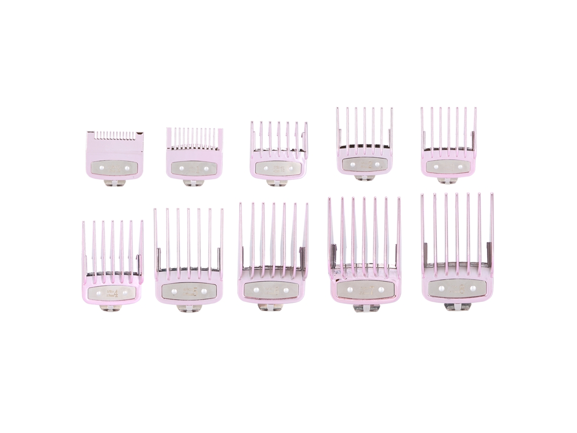 10pcs Pentes De Posicionamento Para Tijela De Cabelo Pente Guia Substituição Conjunto Cor Rosa Roxa