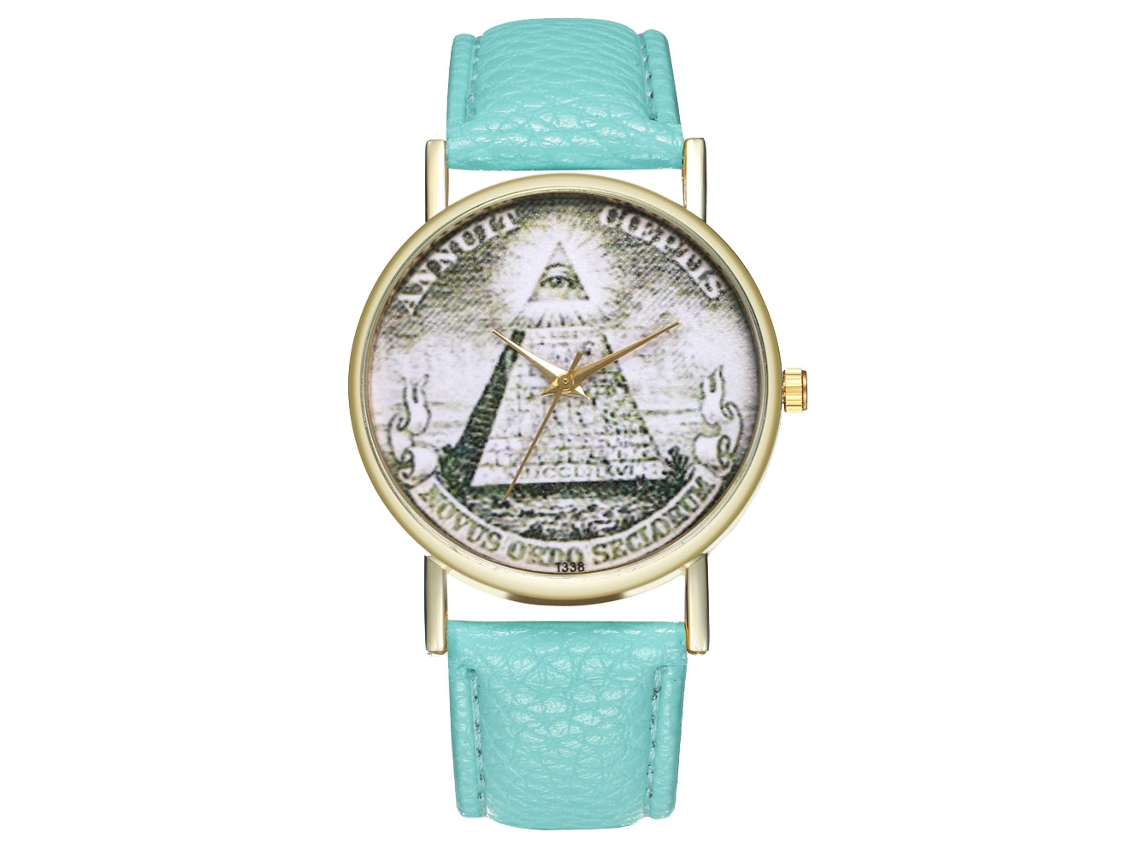 Relógio de Pulso Feminino Fashion de Quartzo Leisure com Pulseira de Couro Mint