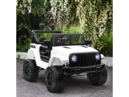 Carro Elétrico Infantil 12v Com Tração Traseira, 5 Km/h, Controle Remoto, Luz E Som Suaves, 100x65x72 Cm, Branco