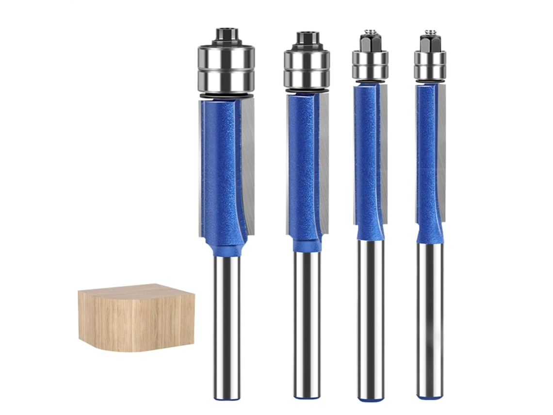 Conjunto de 4 fresas de acabamento para tupia VAYOTOY para superfícies laminadas e ranhuras