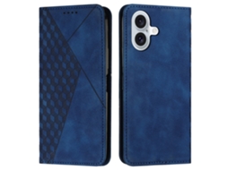 Capa Em Couro Pu Magnético Com Suporte Para Apple Iphone 16 Plus - Safira