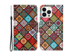 Capa Pega Étnico Para Iphone 15 Pro Max Pele Sintética