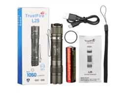 Lanterna Tática Led (marrom), Recarregável, Alcance De 175 Metros, À Prova D'água, Inclui Bateria, Feita De Liga De Alumínio.