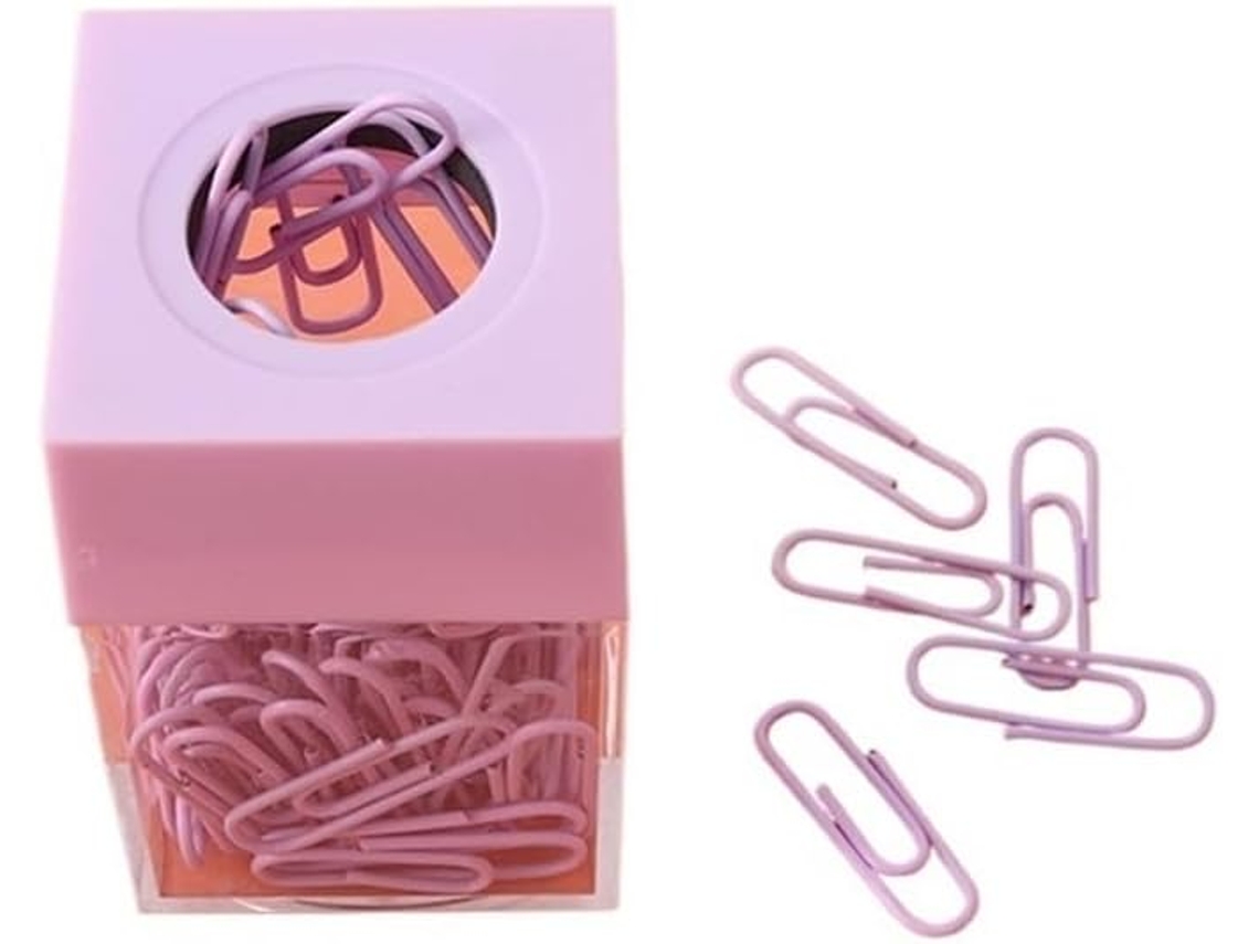 Dispensador De Clipes, Caixa Com Ventosa, Porta Clips, Artigos De Papelaria, Material De Escritório Portátil Vermelho