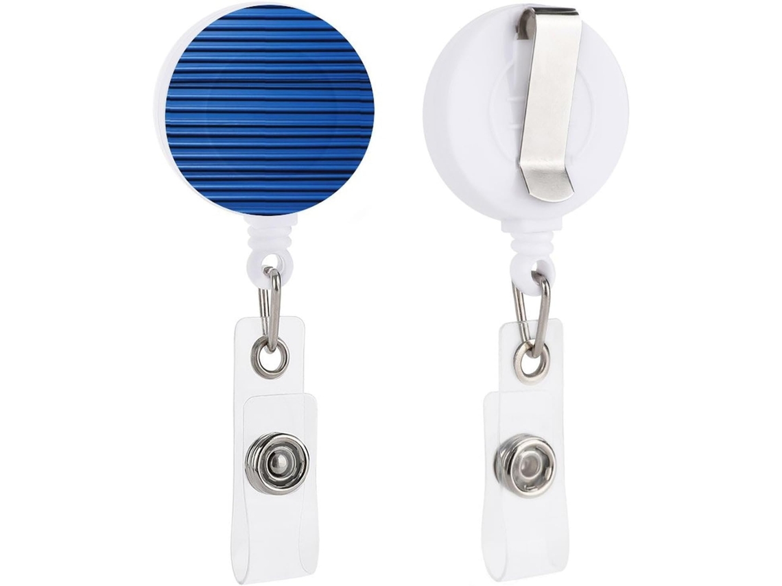 Arte de parede ondulada azul, suportes retráteis, porta-chaves engraçado para enfermeiras com clipe para chaveiro, porta