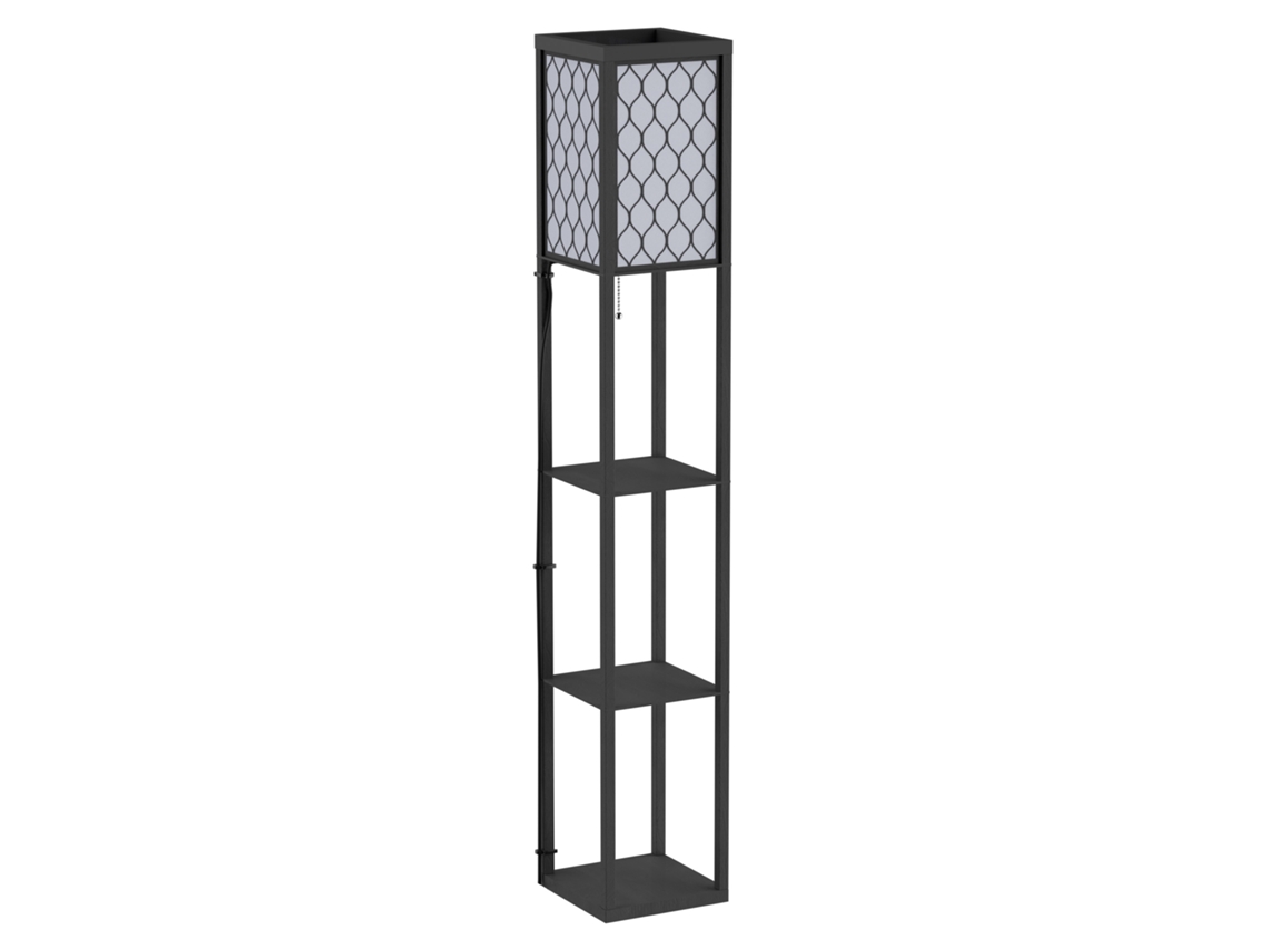 Luminária de Chão em arco com cúpula de tecido, interruptor de pé, Ø47x105x190cm, preta | CHEZMOI