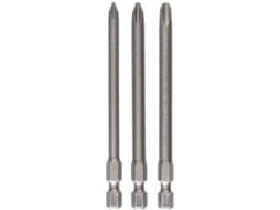 Conjunto de 3 Pontas de Aparafusar BOSCH Extraduras Ph1; Ph2; Ph3; 89 mm