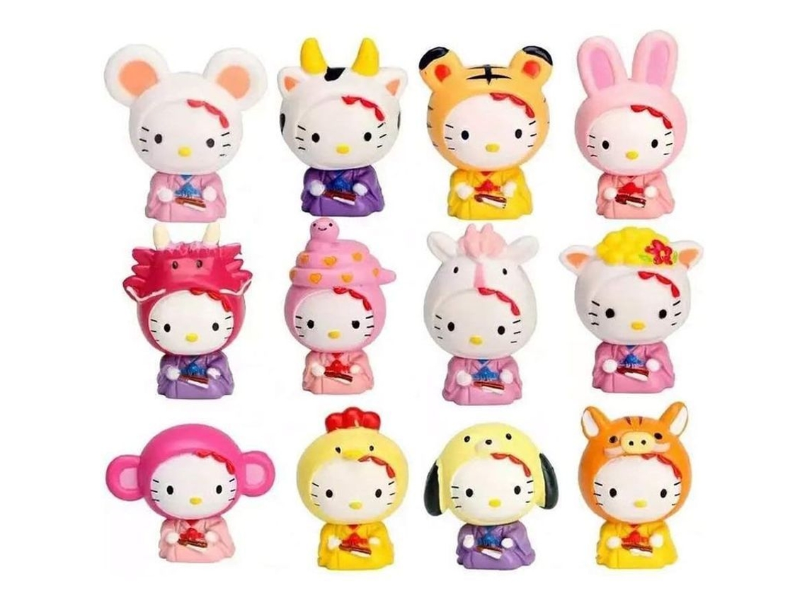Brinquedos Dos 12 Signos Do Zodíaco Chinês, Figuras Miniaturas Para Decoração De Bolo E Jardim