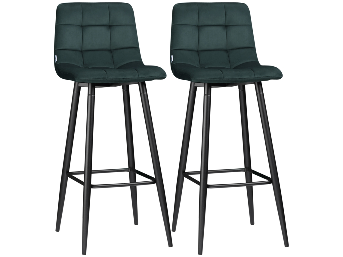 Conjunto de 2 bancos com assento macio, estrutura de aço S/MARCA (42x55x103cm)