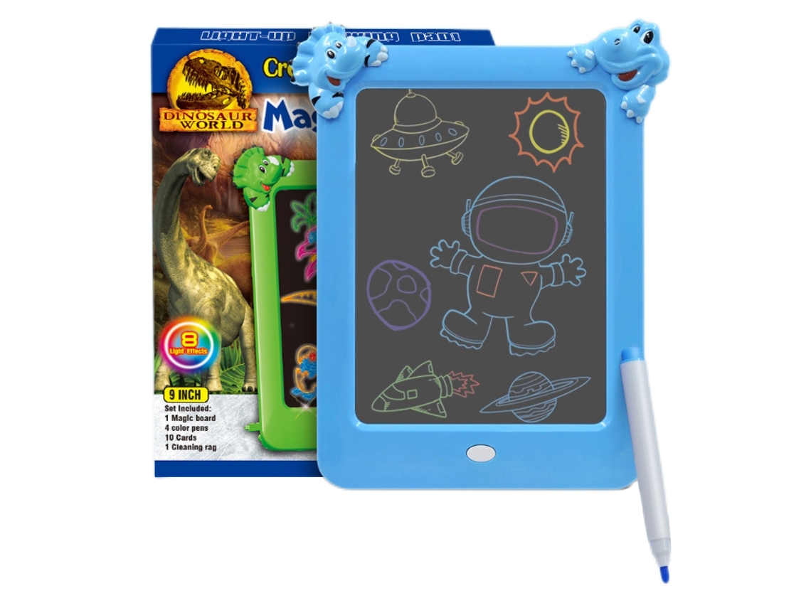 Mali quadro de Desenho Eletrônico com Luz Led para Crianças Brinquedo Educacional Doodle Board