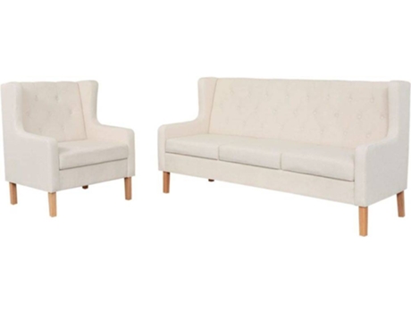 Conjunto de Sofás  tecido branco (2 peças)