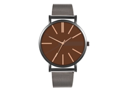 Reloj De Moda Para Parejas Con Correa De Malla Dial Redondo Cuarzo Unisex