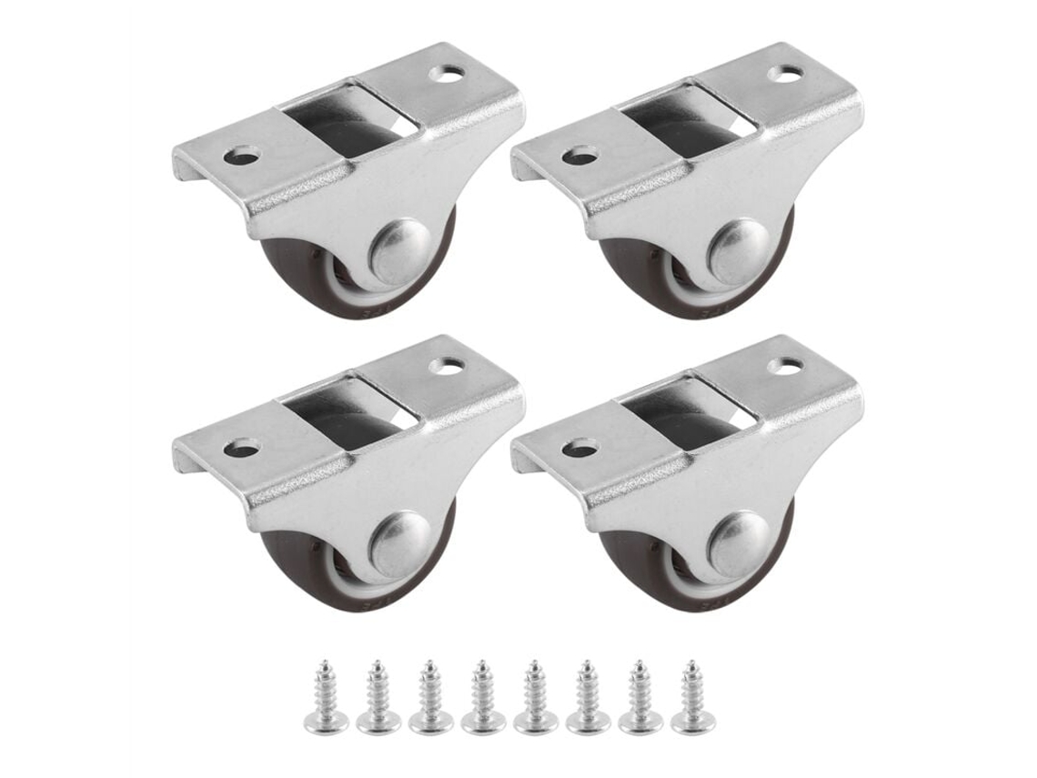 Conjunto De 4 Mini Rodízios Para Móveis, Pequenos, 25 Mm, Fixos, Direcionais E Móveis. Aquaforge