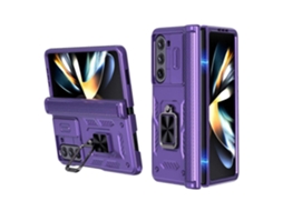 Capa Para Celular Kalebol Com Dobradiça Deslizante E Suporte De Anel Para Samsung Galaxy Z Fold5 5g