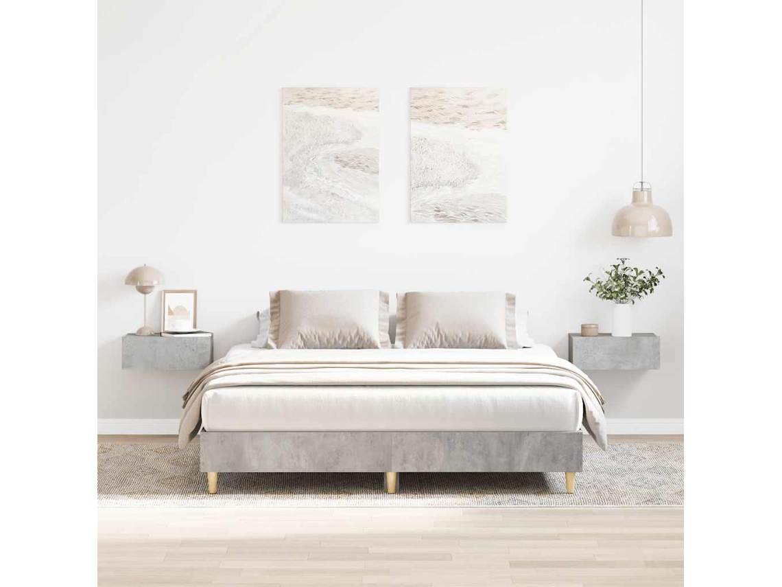 Vidaxl Estrutura De Cama Sem Colchão 150x200 Cm Cinzento Cimento