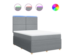 Box Spring Bed, Box Spring Beds Vidaxl Cinzeto Tecido (160 X 200 Cm)