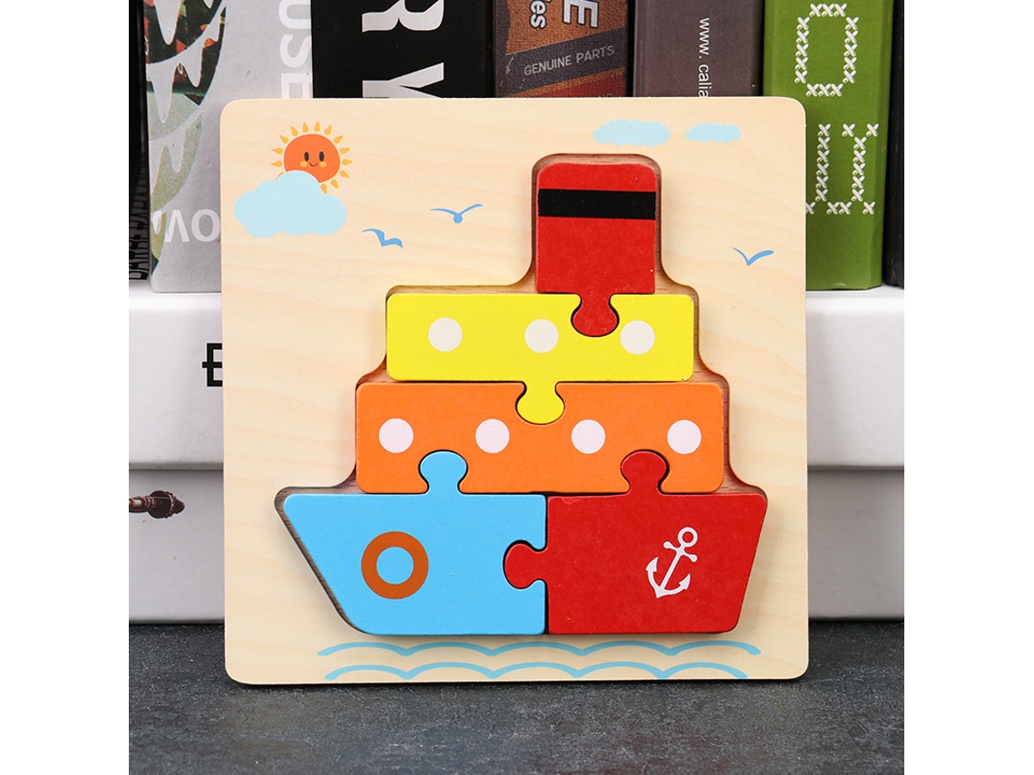 Puzzles De Madeira Para Bebés E Crianças De 1, 2 E 3 Anos, Brinquedos Montessori Educativos Para Bebés Navio Hexinyigjly