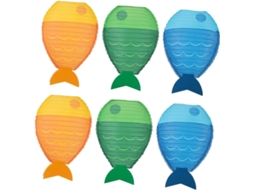 Conjunto De 6 Lanternas De Papel Em Formato De Peixe Para Pendurar, Lanternas Decorativas Para Festa Gokoco